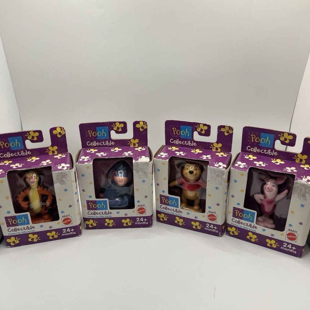 Vintage 97 Mattel Winnie the Pooh Collectibles Lot Tigger Eeyore Pooh Piglet NIB